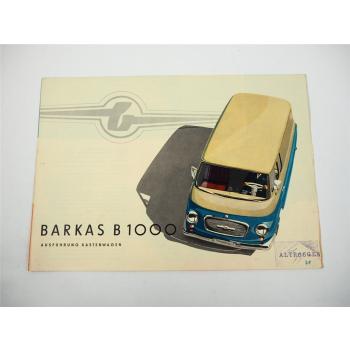 Barkas B1000 Ausführung Kastenwagen Prospekt 1962