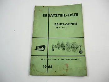 Bautz BS3 BS4 Spinne Ersatzteilliste Ersatzteilkatalog 1965