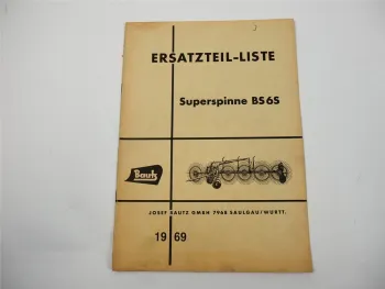 Bautz BS6S Superspinne Ersatzteilliste Ersatzteilkatalog 1969