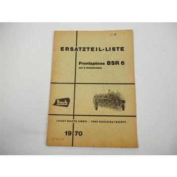 Bautz BSR6 Frontspinne Ersatzteilliste Ersatzteilkatalog 1970