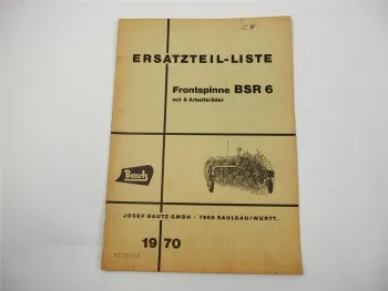 Bautz BSR6 Frontspinne Ersatzteilliste Ersatzteilkatalog 1970