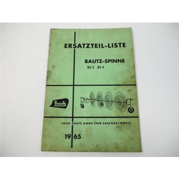 Bautz Spinne BS3 BS4 Ersatzteilliste Ersatzteilkatalog 1965