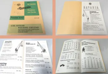 Bavaria Maschinen + Geräte Dungkran Walzen ... Preisliste 24/62 ab 1962