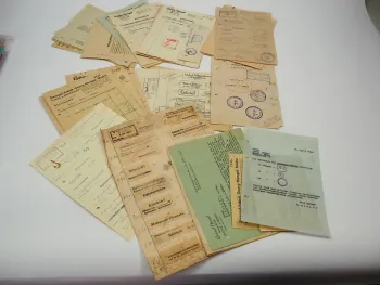 Belege Stempelfabrik Mainz Aufträge Entwürfe 1940 b. Französische Besatzung 1946