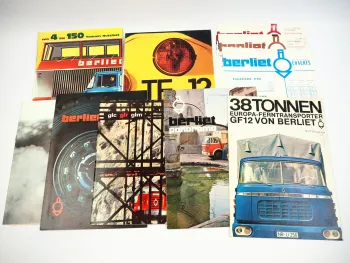 Berliet LKW Baufahrzeuge Sattelzug 15x Prospekt Brochure 1960/70er Jahre