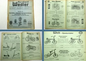 Bernhard Wedler Fahrräder Rahmen Dreiräder Roller Motor-Fahrräder Katalog 1939