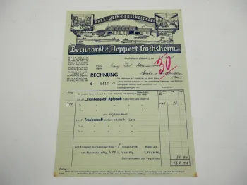 Bernhardt & Deppert Gochsheim Unterfranken Apfelwein Kelterei Rechnung 1940er J.