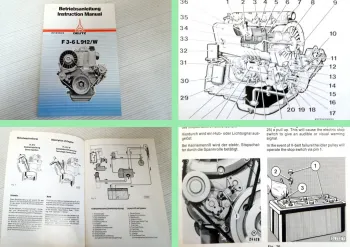 Betriebsanleitung Deutz F3L F4L F6L 912 912W Motor Instruction Manual 1982