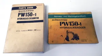 Betriebsanleitung + Ersatzteilliste Komatsu PW150-1 Hydraulikbagger Wartung 1989