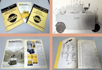 Betriebsanleitung Galion pneumatic tire roller operators manual, parts book 1973