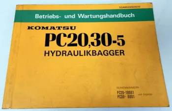 Betriebsanleitung Komatsu PC20-5 PC30-5 Hydraulikbagger Wartungshandbuch 1986