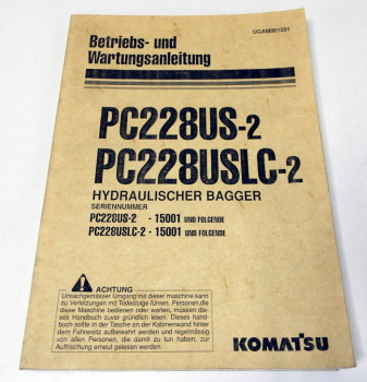 Betriebsanleitung Komatsu PC228US-2 PC228USLC-2 Wartungshandbuch 2000