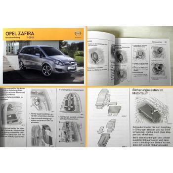 Betriebsanleitung Opel Zafira B Bedienung Pflege & Instandhaltung 01/2014