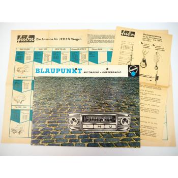 Blaupunkt Autoradio Kofferradio Prospekt und fuba Autoantenne 1963