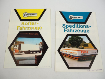Blumhardt Sattelanhänger Speditionsfahrzeuge 2x Prospekt 1970/80er Jahre