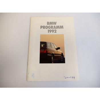 BMW 3er 5er 7er 8er Reihe PKW K1 Motorrad Produktprogramm Prospekt 1992