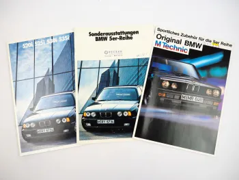 BMW 5er Reihe 520i 525i 530i 535i E34 MTechnic 1987/88 3x Prospekt