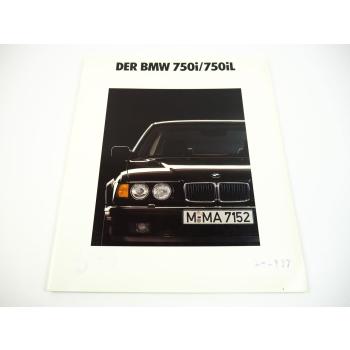 BMW 750i 750 iL E32 Vorstellung Sonderausstattung technische Daten 1991 Prospekt