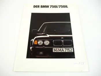 BMW 750i 750 iL E32 Vorstellung Sonderausstattung technische Daten 1991 Prospekt