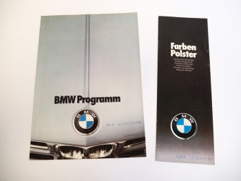 BMW Produktprogramm 1974 Farben Polster 1976 2x Prospekt