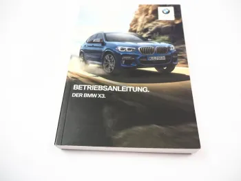 BMW X3 G01 M40i M40d Betriebsanleitung Bedienungsanleitung 2019 Bordbuch deutsch