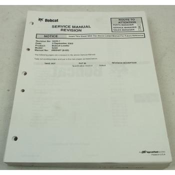 Bobcat S220 Loader Service Manual Revision ca 2003/04 with schematics