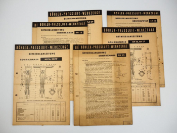 Böhler Pressluft-Werkzeuge Betriebsanleitung Ersatzteilliste 1956/61