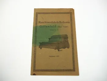Bollonia Gillenfeld Breitdresch Maschinen Katalog 1910/20er Jahre
