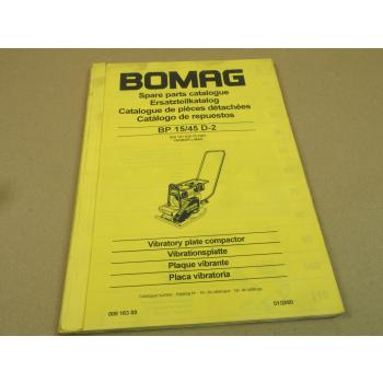Bomag BP15/45D-2 Vibrationsplatte Parts List Ersatzteilliste Pieces rechang 2000