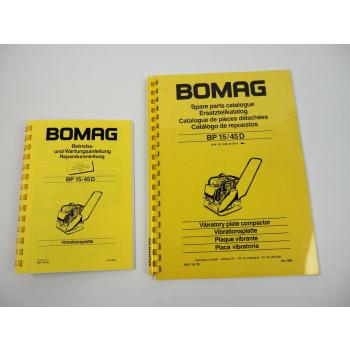 Bomag BPR15 45D Vibrationsplatte Betriebsanleitung Wartung Ersatzteilliste 1992