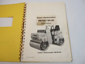 Bomag BW 100 120 AD Walze Werkstatthandbuch Reparaturanleitung 1980er J.
