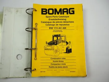 Bomag BW 174 AC AM Kombiwalze Ersatzteilliste Spare Parts Catalogue 2001