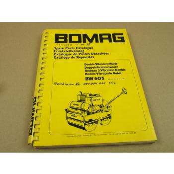 Bomag BW60S Doppel Vibrationswalze Ersatzteilkatalog Ersatzteilliste 5/1986