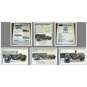 Borgward Goliath Dreirad Lieferwagen Prospekt 1928/1929
