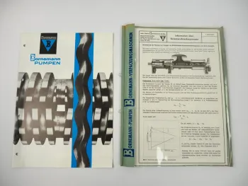Bornemann Pumpen Technische Informationen + Prospekt 1969