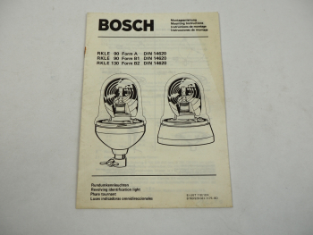 Bosch RKLE 90 130 Rundumkennleuchten Montageanleitung 1975