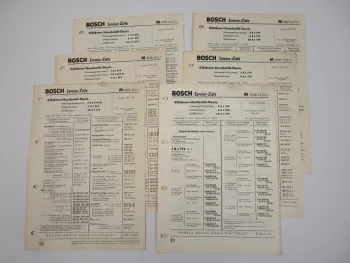 Bosch Service Listen für Deutz Motoren 514 614 714 von 1959/63