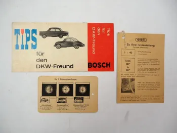 Bosch Tips für den DKW Freund Prospekt Junior F93 F94 AU1000 ca. 1950er Jahre