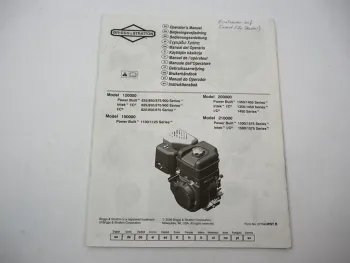 Briggs & Stratton 120000 150000 200000 210000 Motor Betriebsanleitung 2008