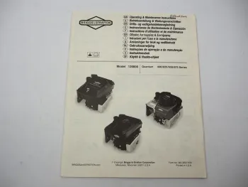 Briggs & Stratton 120000 Quantum 600 625 650 675 Betriebsanleitung Operating 06