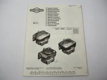 Briggs & Stratton 120000 Quantum 625 650 675 700 Betriebsanleitung Operating