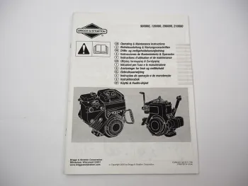 Briggs & Stratton 900000 120000 200000 210000 Motor Betriebsanleitung Operating