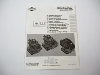 Briggs & Stratton 9B900 9C900 9D900 98900 10A900 10B900 10C900 Betriebsanleitung