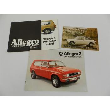British Leyland Cars Austin Allegro 1300 1500 Estate 3x Prospekt Brochure 1975