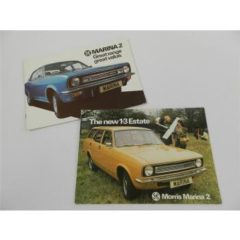 British Leyland UK Cars Morris Marina 2x Prospekt Brochure 1975/76