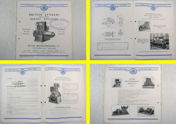 Brochure British Junkers Diesel Engines Peter Brotherhood Prospekt 1933 England