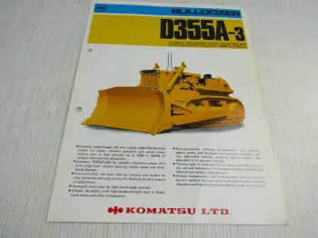 Brochure Komatsu D355A-3 Bulldozer Prospekt Planierraupe ca. 1985