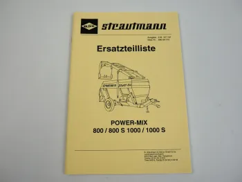 BSL Strautmann FMW 800 1000 S Powermix Futtermischwagen Ersatzteilliste 1997