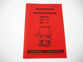 BSL Strautmann HK HX 1-4 Hydrofox Siloblockschneider Betriebsanleitung 2003