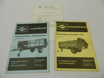BSL Strautmann Streublitz VS6 Stalldungstreuer Betriebsanleitung Ersatzteilliste